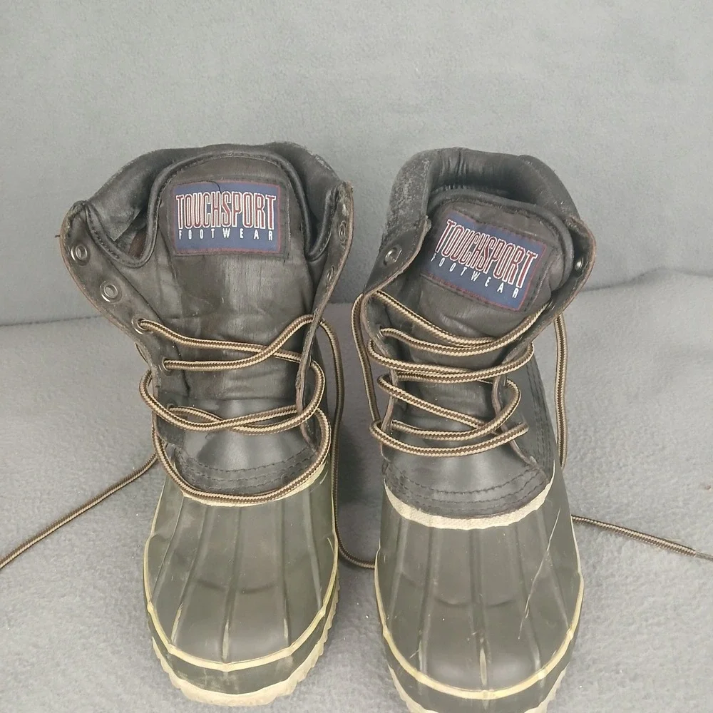 Touchsport Footwear Thermolite Duck Boots Womens 5 Brown Leather Waterproof